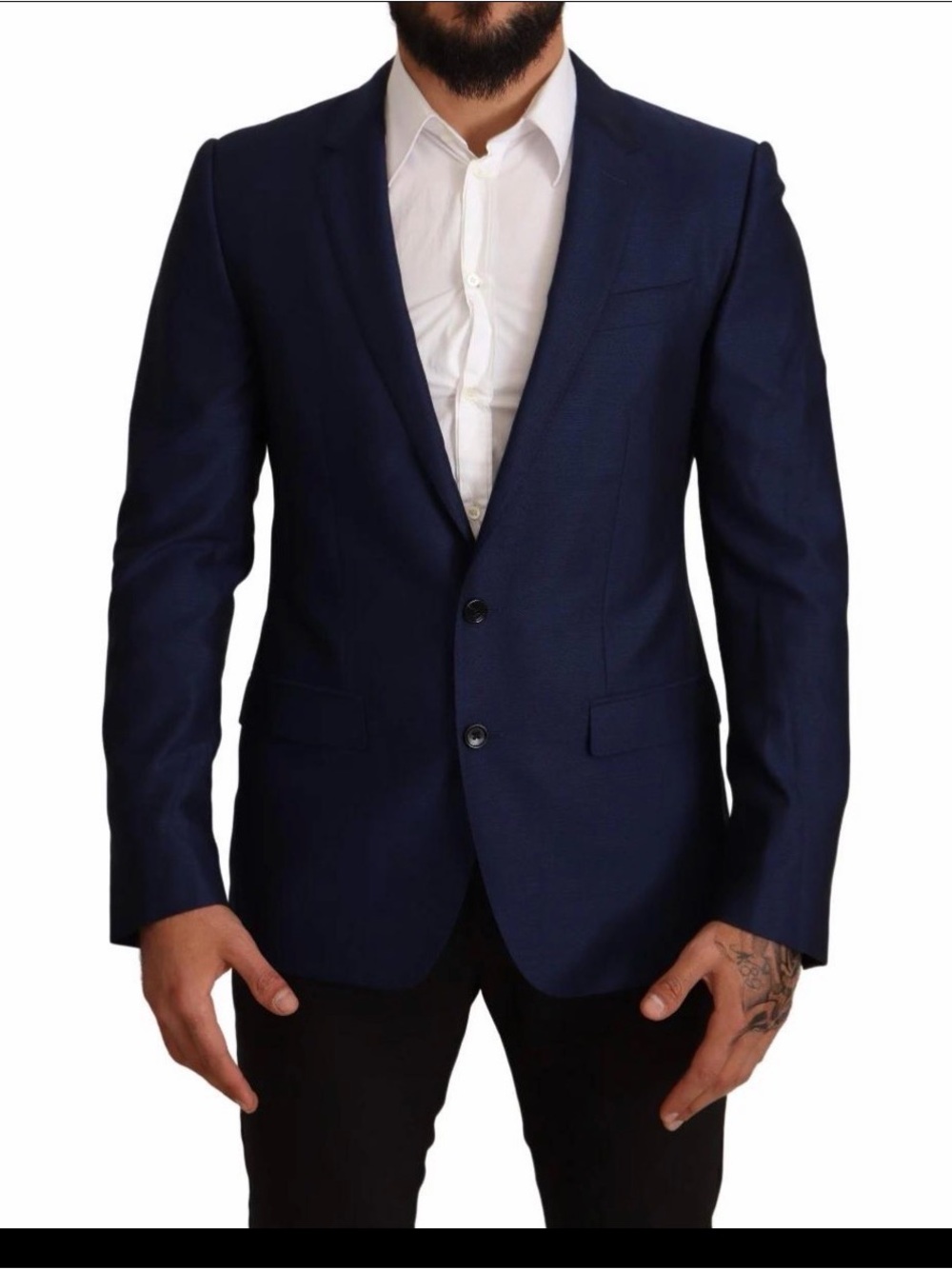 D&G Men's Dark Navy Two-Button Blazer